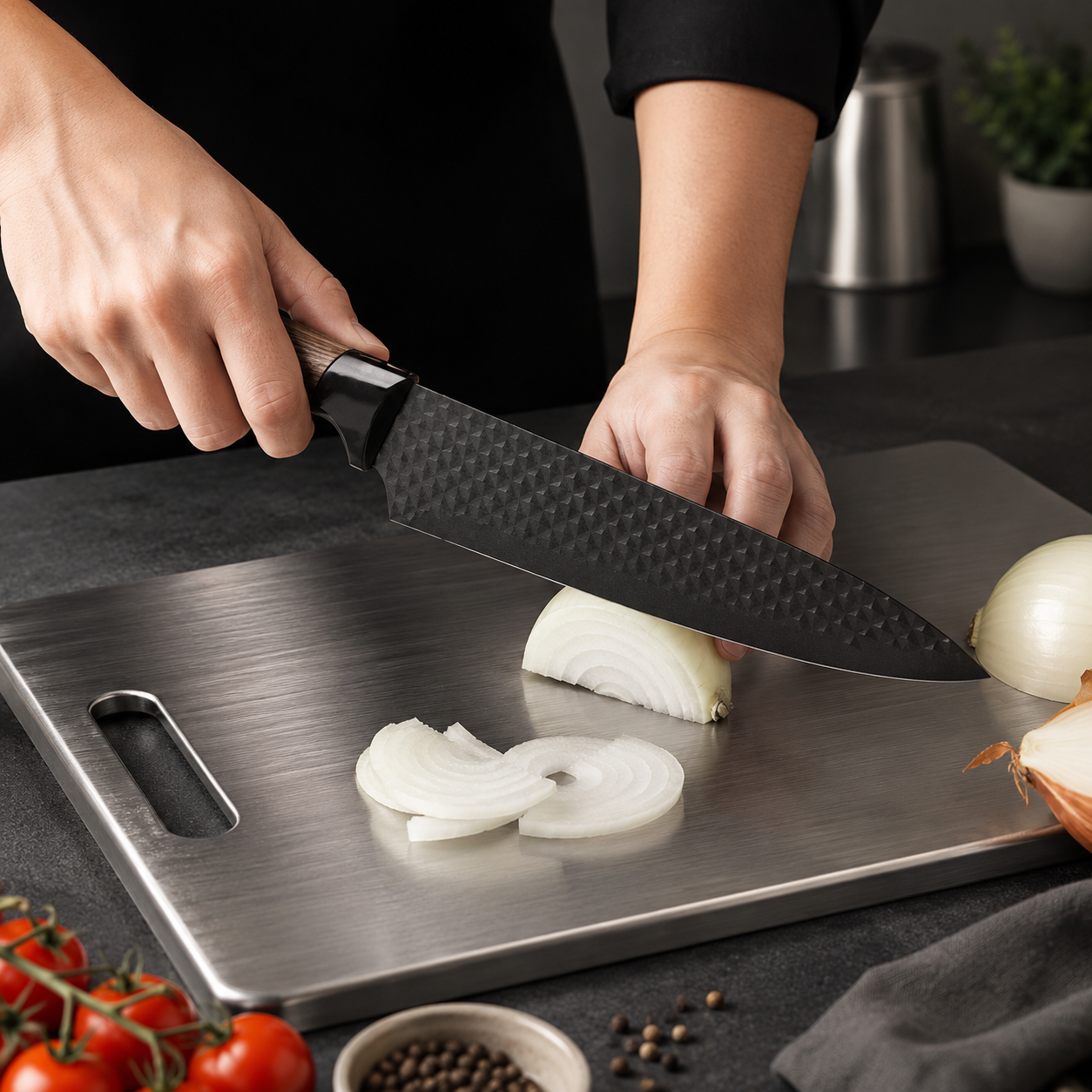 Conjunto de Facas e Utensílios Inox Texturizado 6 Peças