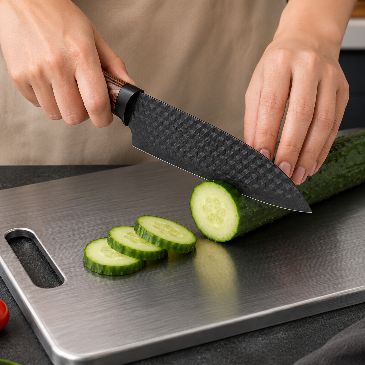 Conjunto de Facas e Utensílios Inox Texturizado 6 Peças
