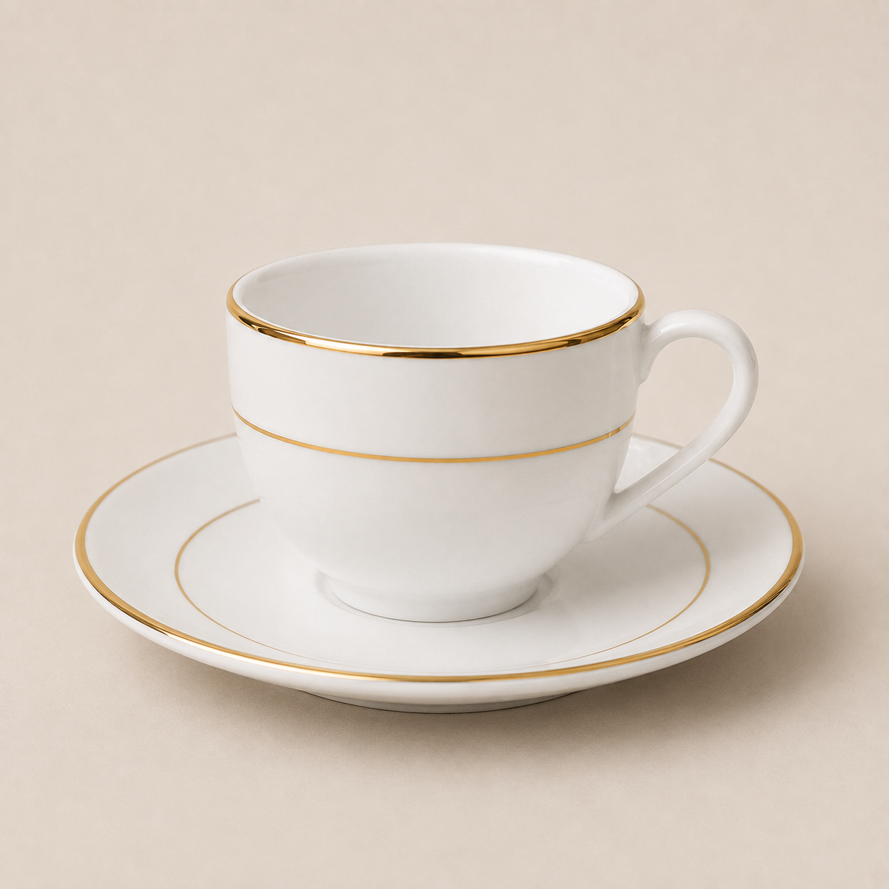 Xícaras de Café Elegance com Fio Dourado