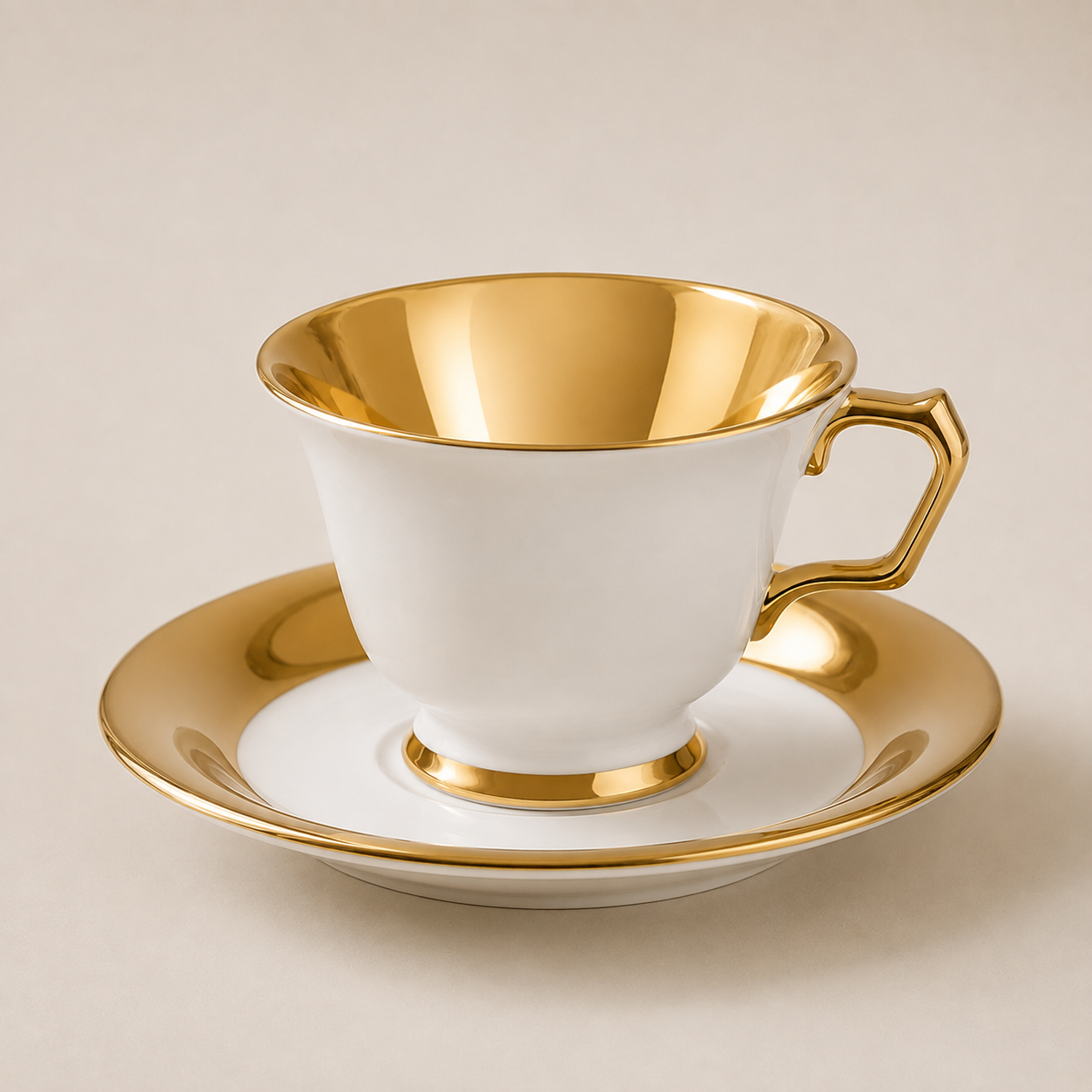 Xícaras de Café Ravena com Interior Dourado 90ml