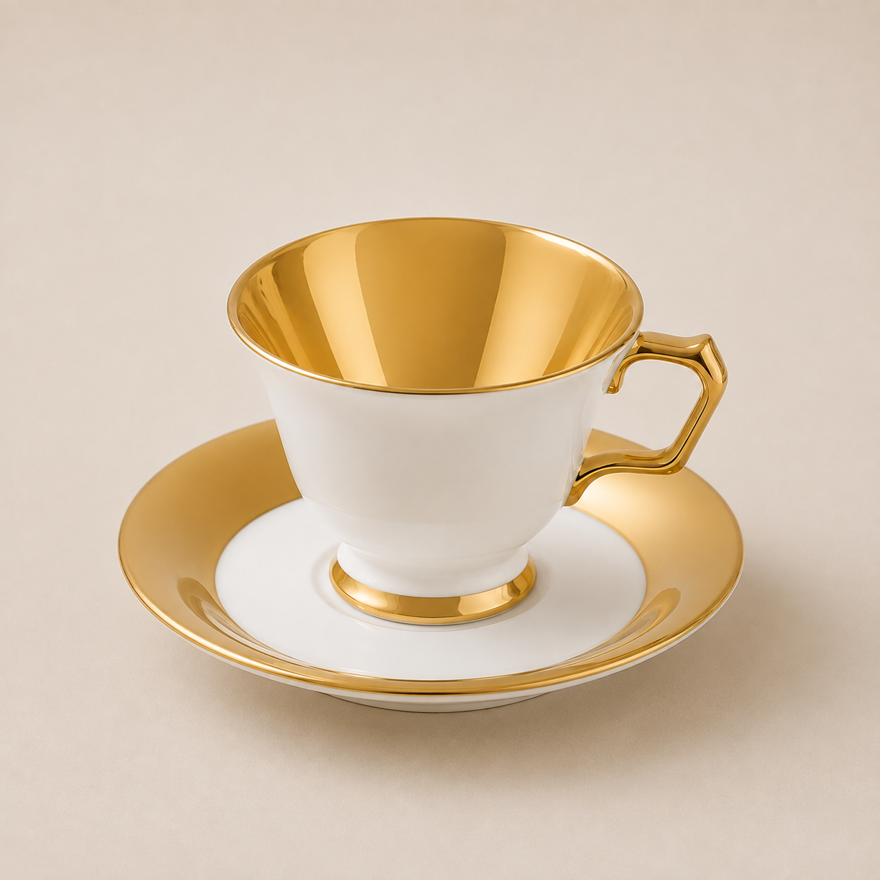 Xícaras de Café Ravena com Interior Dourado 90ml