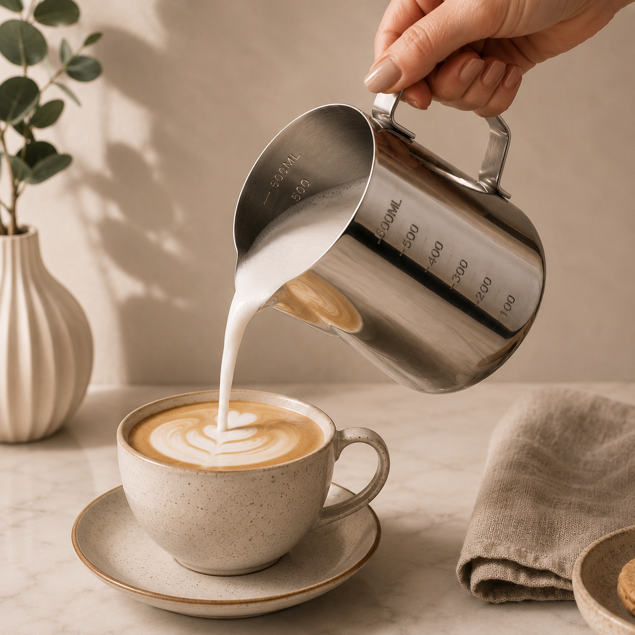 Jarra Barista Milano em Inox com Medidor