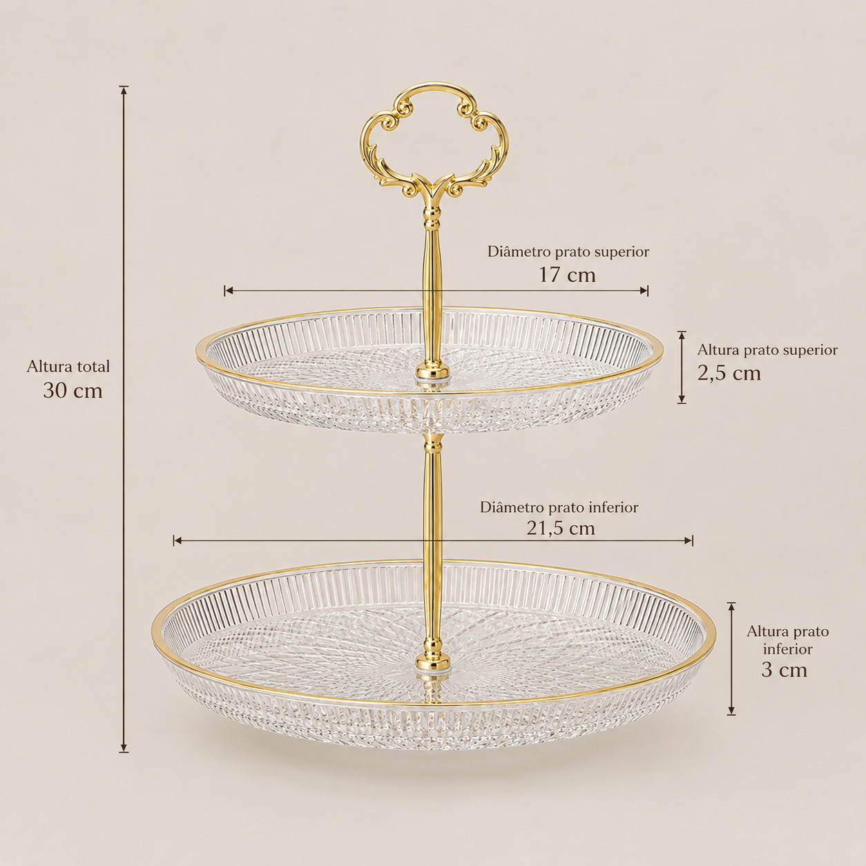 Suporte para Servir Versailles – 2 Andares