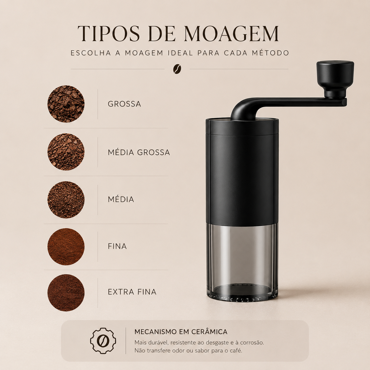 Moedor de Café Manual Bariloche Preto