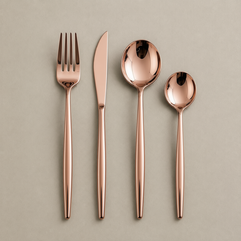 Jogo de Talheres Inox Minimalista Milão Rose