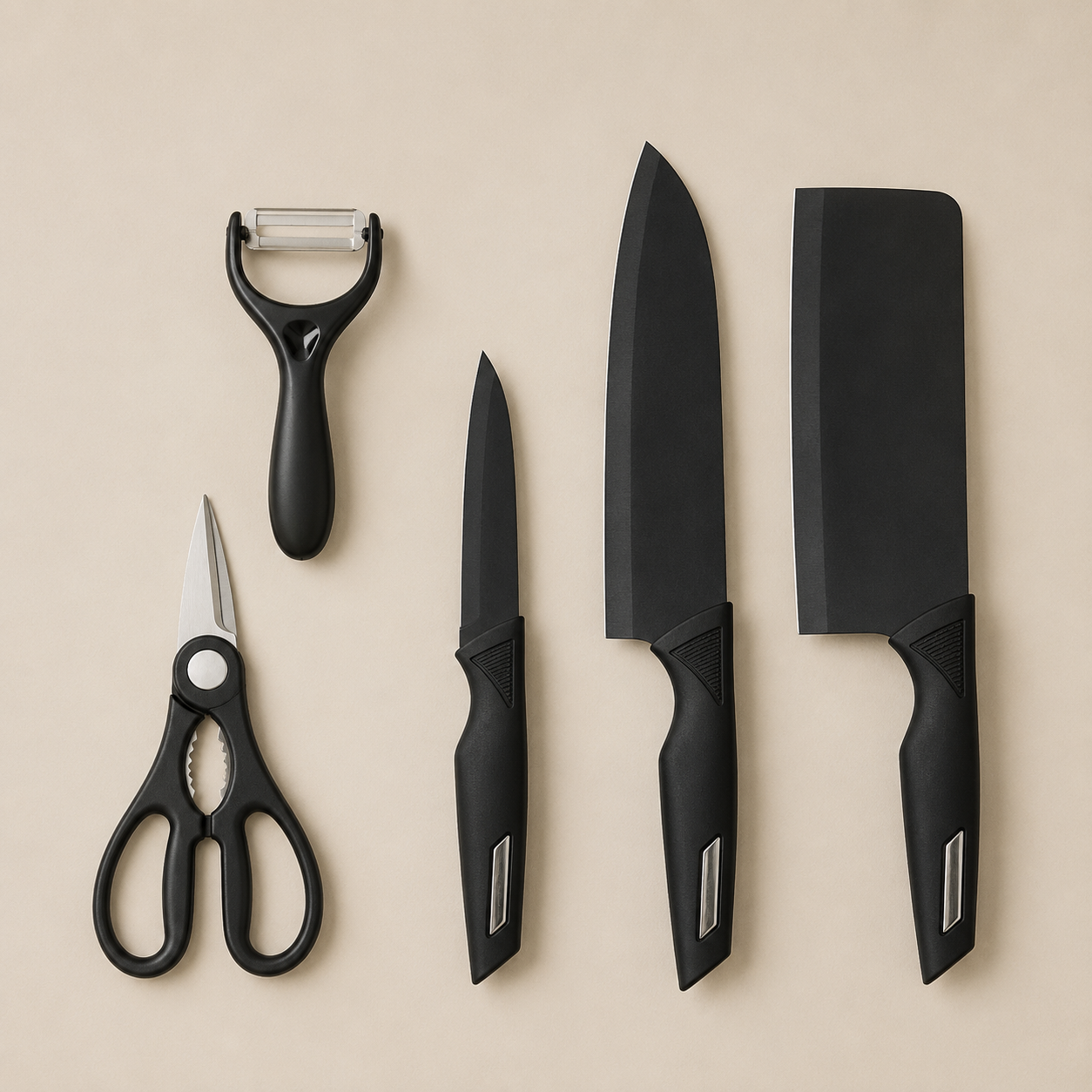 Conjunto de Facas e Utensílios Inox Texturizado 5 Peças