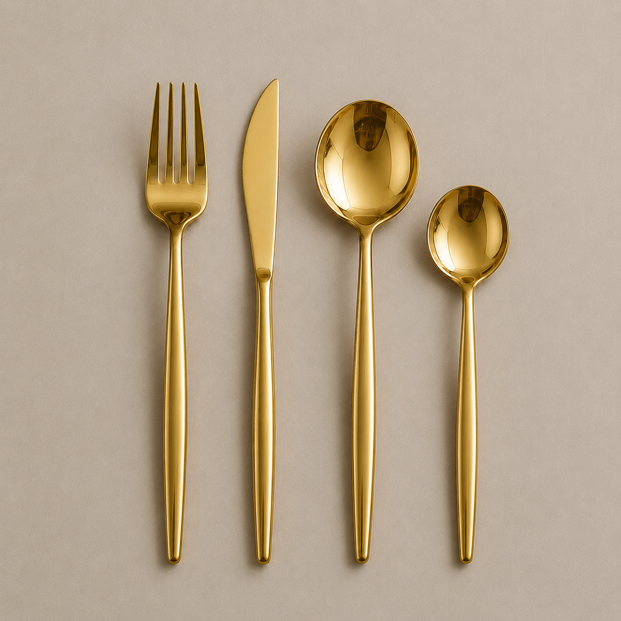 Jogo de Talheres Inox Minimalista Milão Dourado