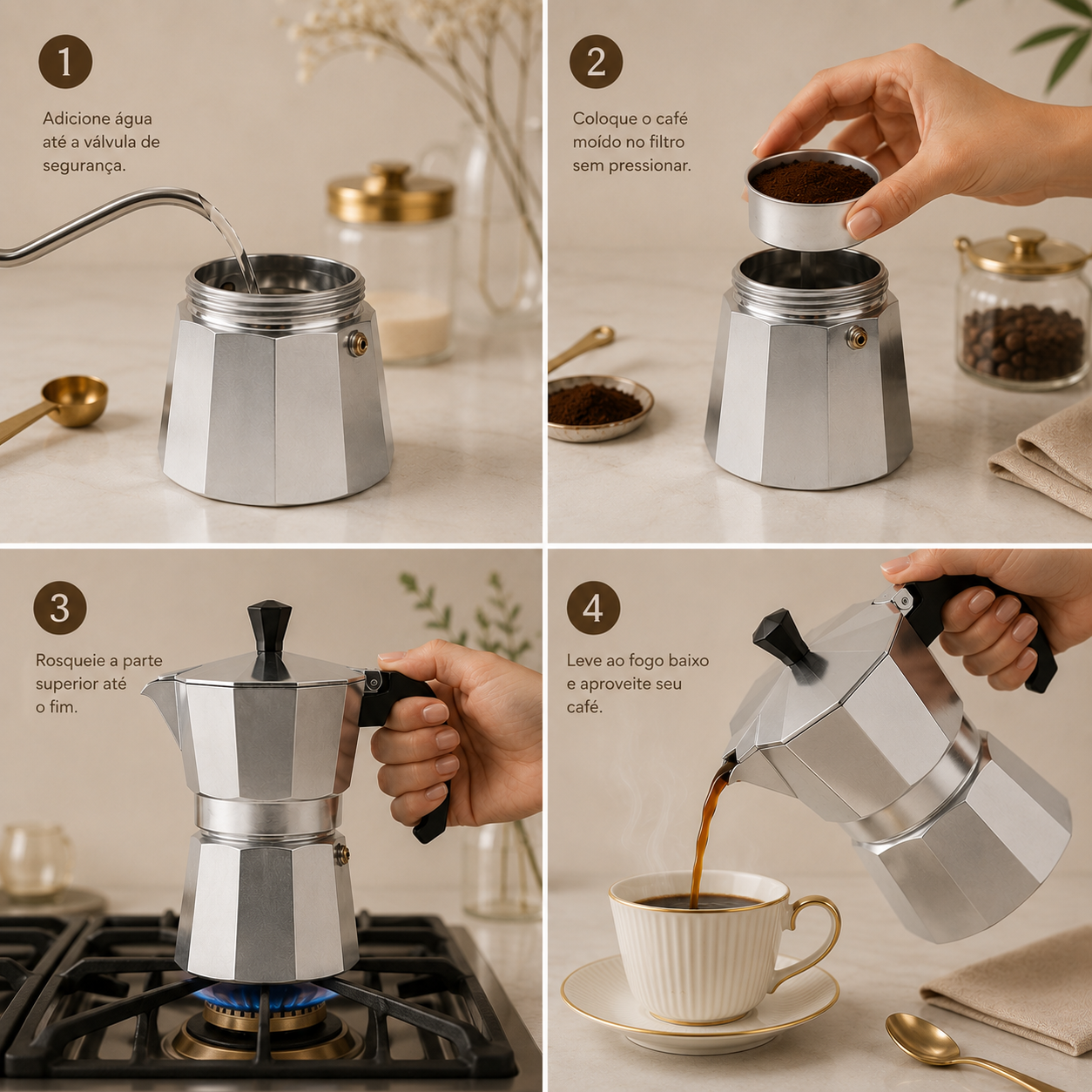 Cafeteira Italiana Moka em Alumínio