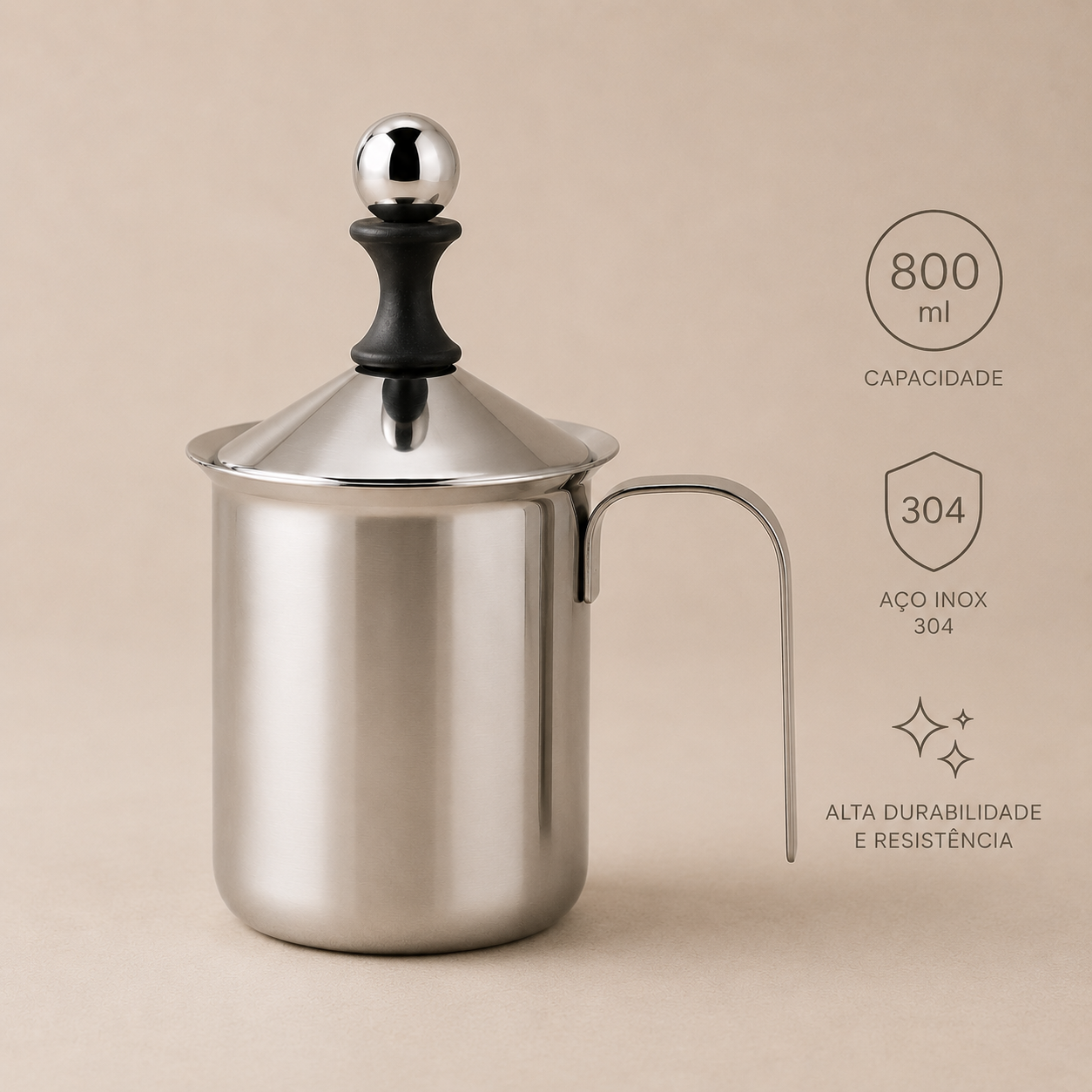 Cremeira de Leite em Inox para Café Cremoso