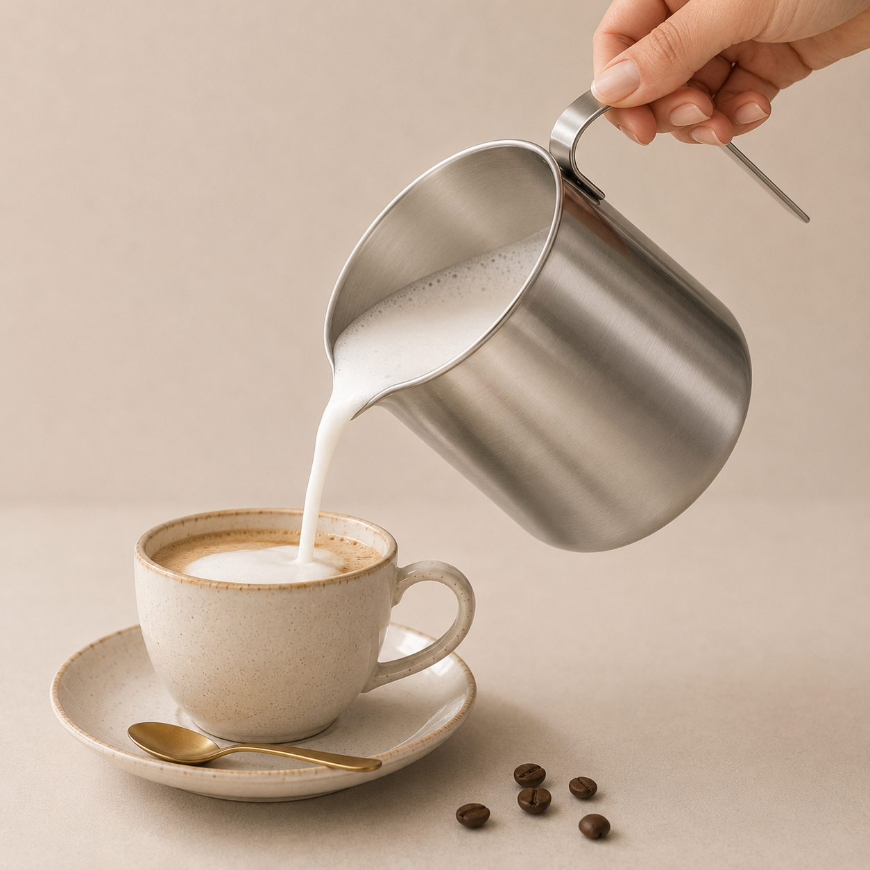 Cremeira de Leite em Inox para Café Cremoso