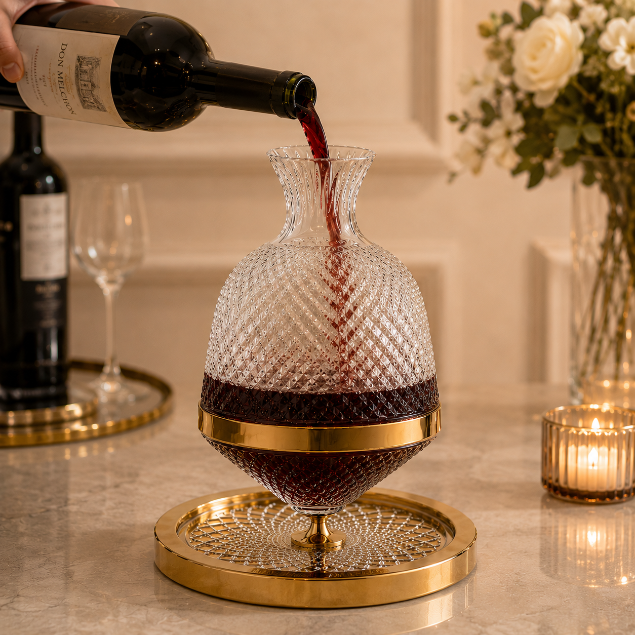 Decanter Imperiale Giratório 360° em Cristal