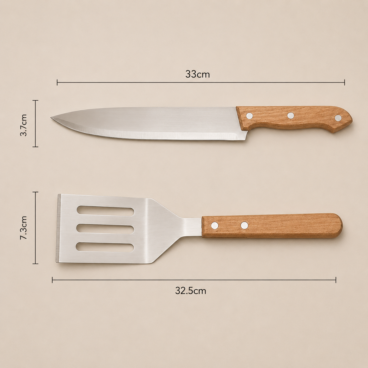 Maleta Churrasco 4 Peças com Facas e Utensílios