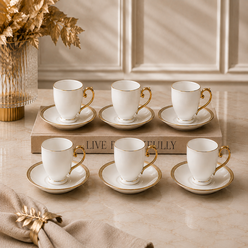 Jogo de 6 Xícaras de Café Imperial com Pires 90ml