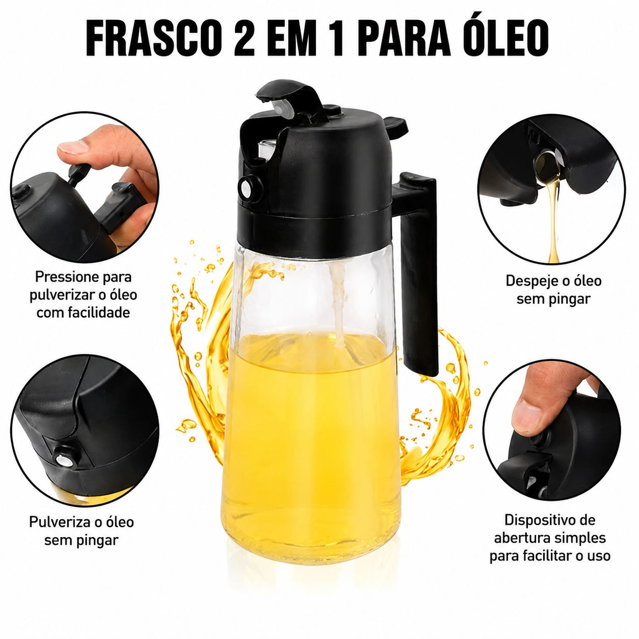 Borrifador de Vidro com Dosador 470ml