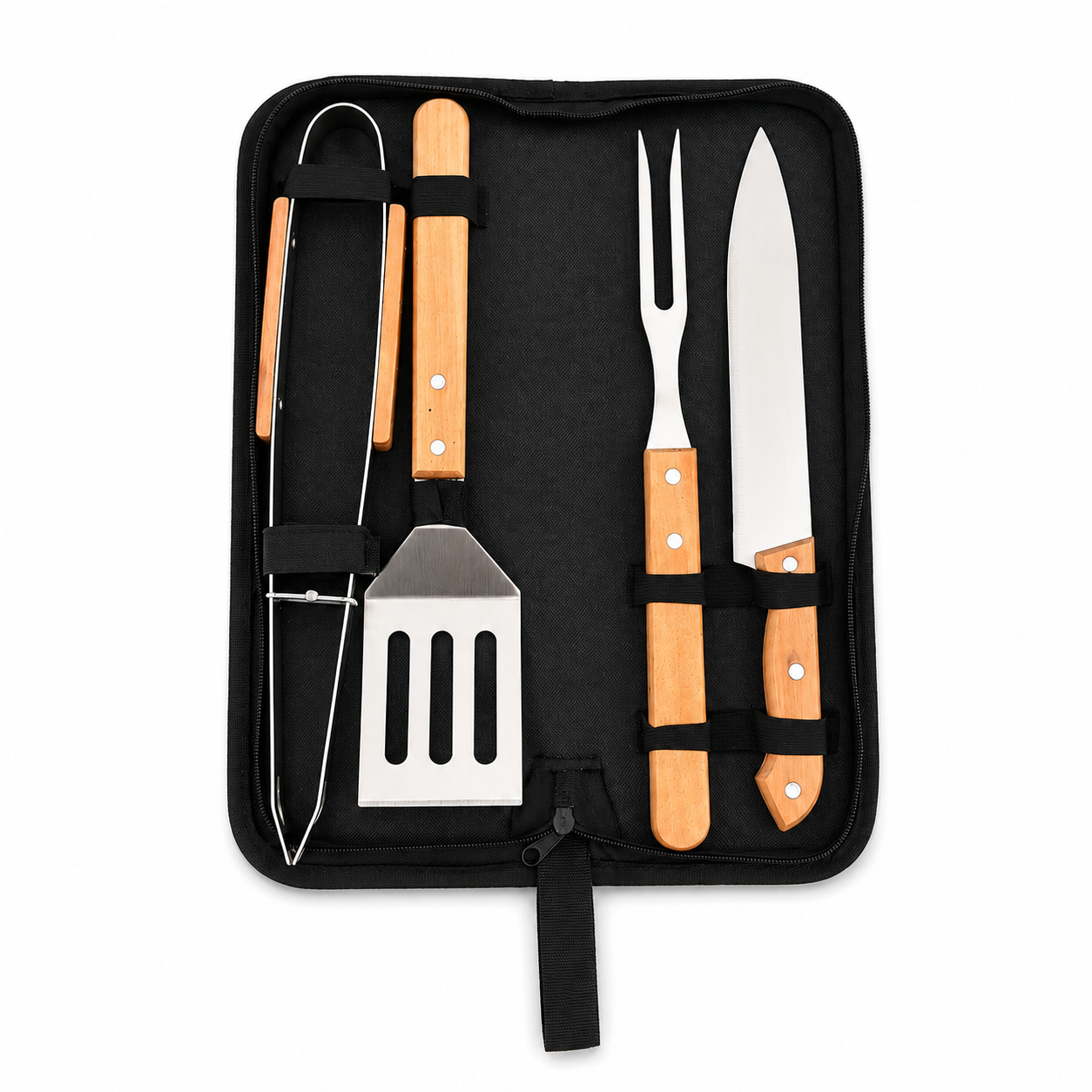 Maleta Churrasco 4 Peças com Facas e Utensílios