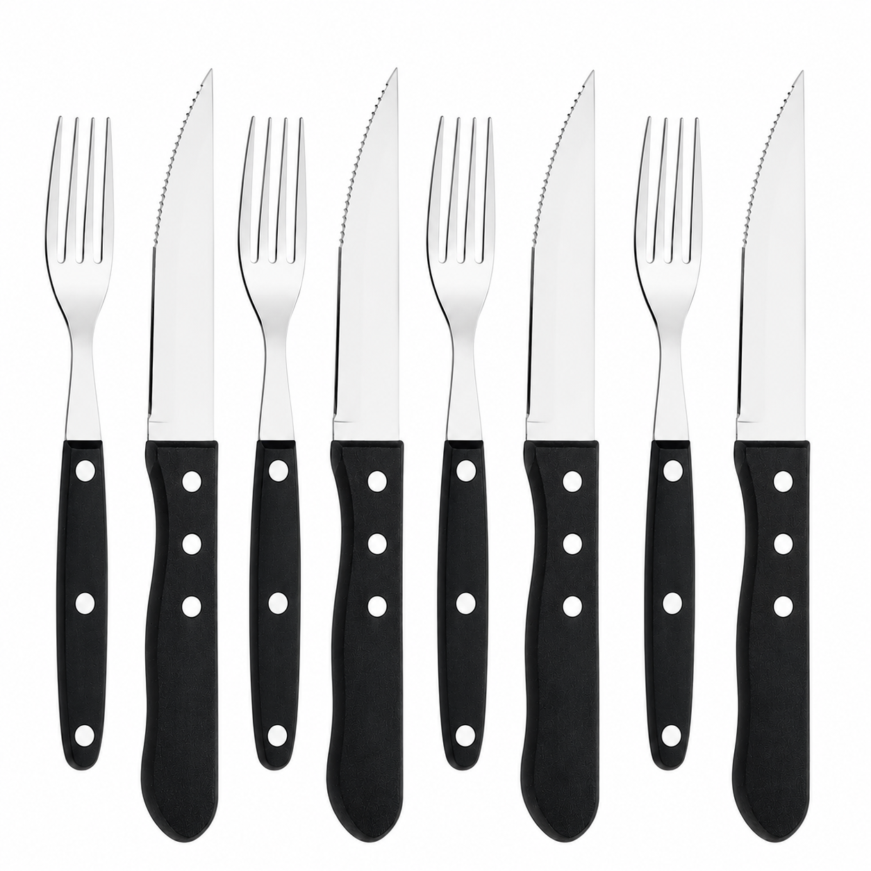 Talheres de Churrasco Jumbo black 8 Peças