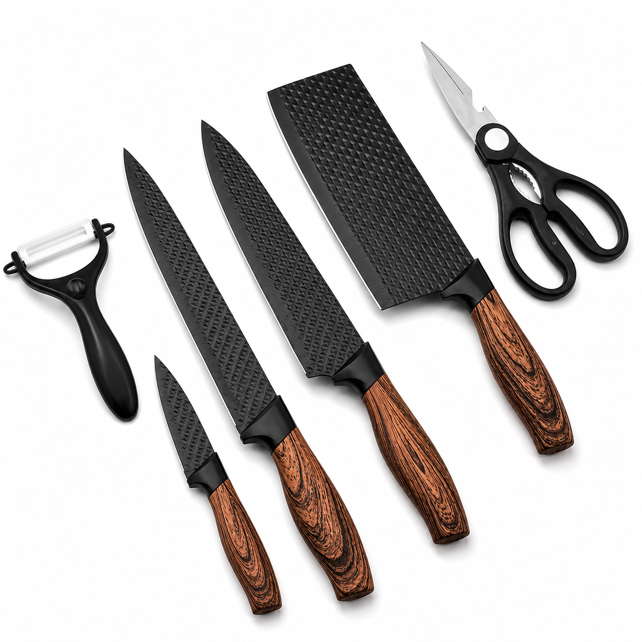 Conjunto de Facas e Utensílios Inox Texturizado 6 Peças