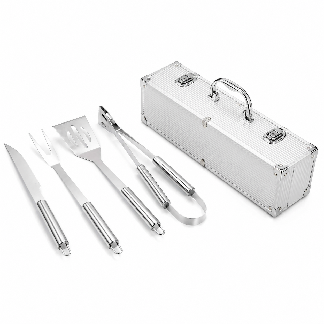 Maleta Churrasco Profissional 4 Peças em Inox