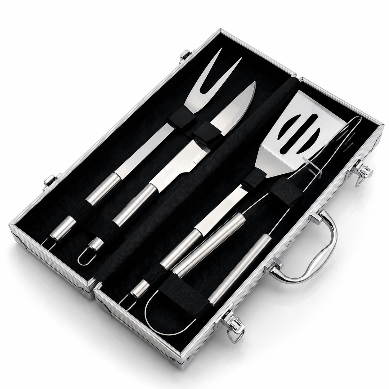 Maleta Churrasco Profissional 4 Peças em Inox