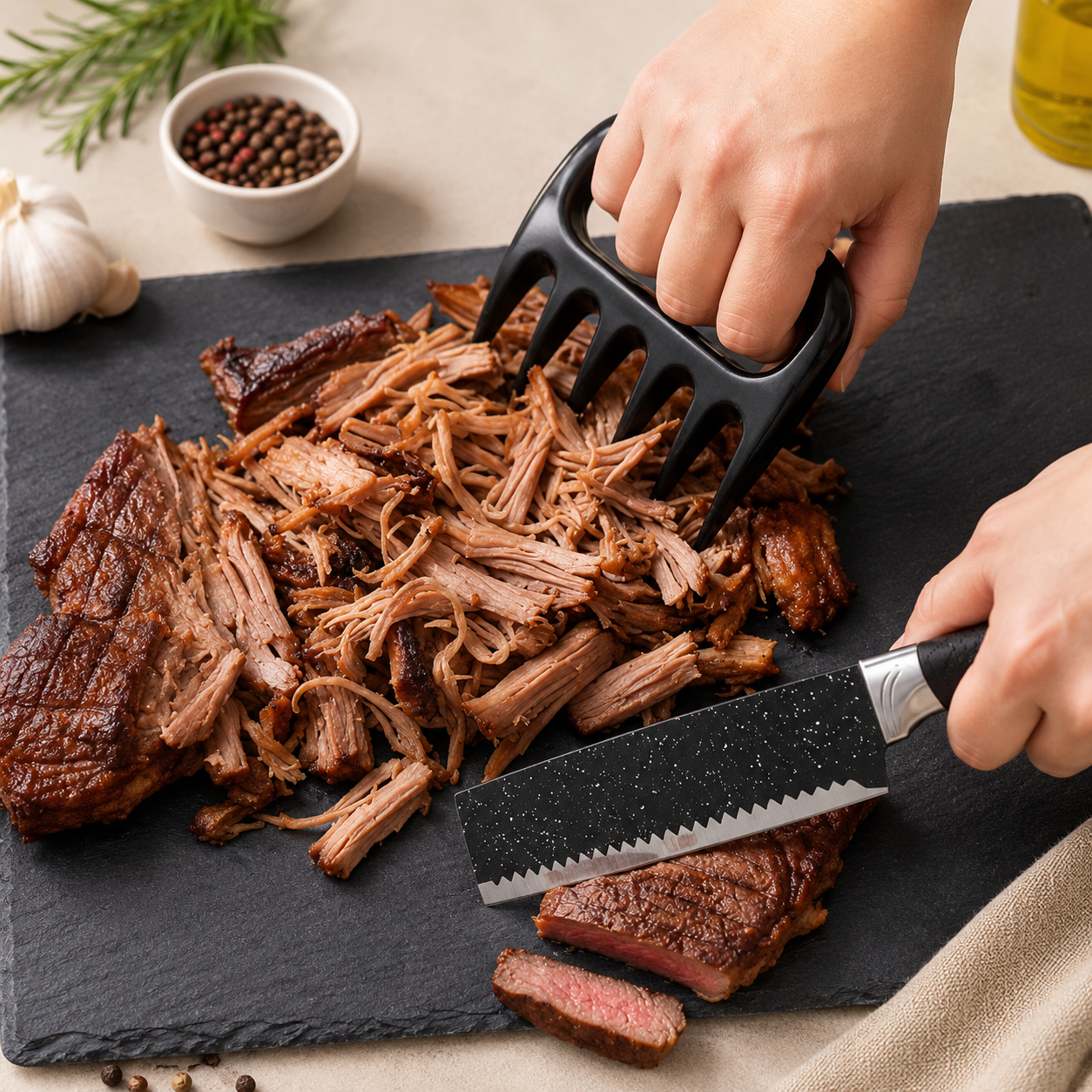 Conjunto de Facas e Utensílios Inox Texturizado 12 Peças