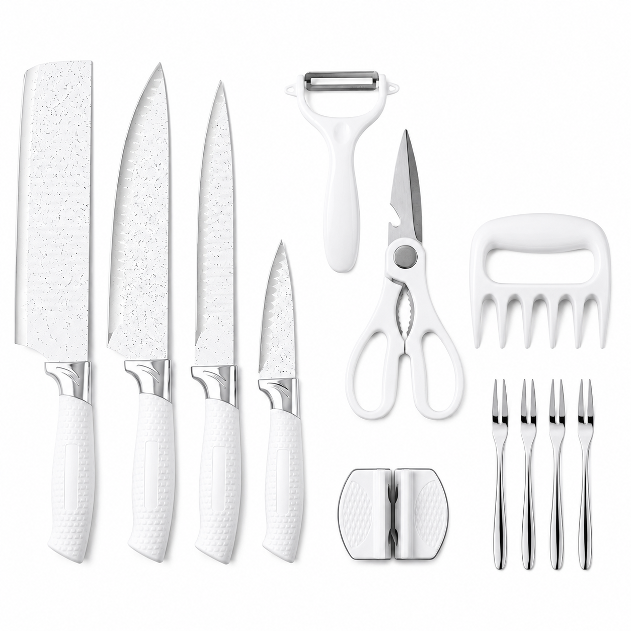 Conjunto de Facas e Utensílios Inox Texturizado 12 Peças