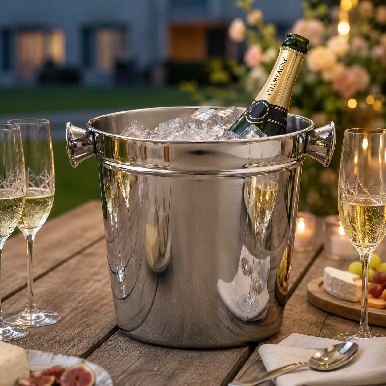 Champanheira Bellagio em Aço Inox – Balde de Gelo e Bebidas