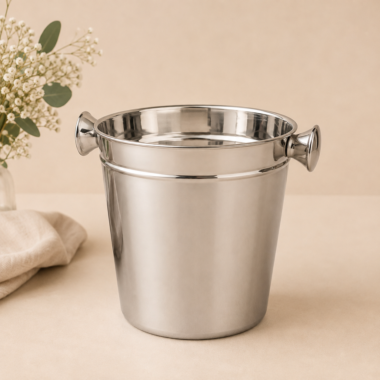 Champanheira Bellagio em Aço Inox – Balde de Gelo e Bebidas