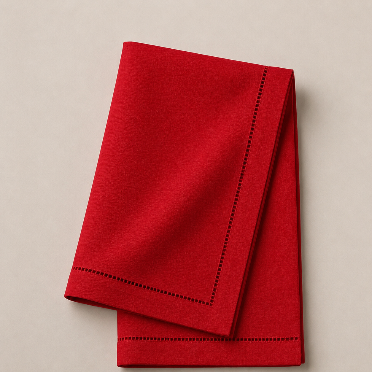 Guardanapo Notredame Ponto Ajour Vermelho