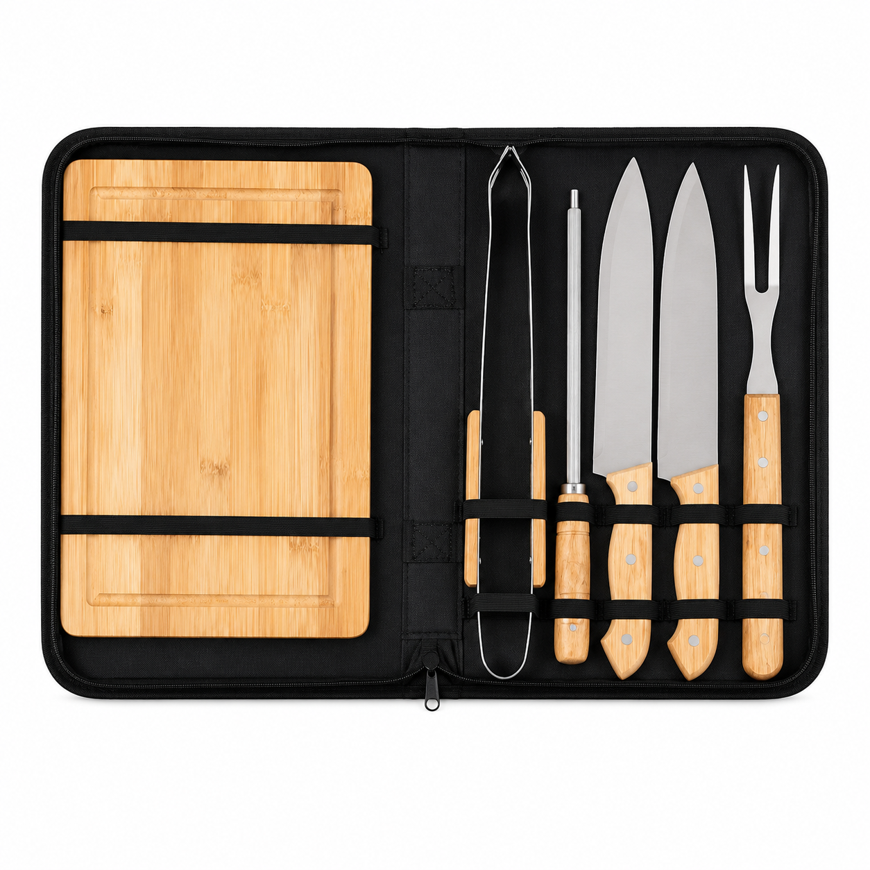 Maleta Churrasco 6 Peças com Facas e Utensílios