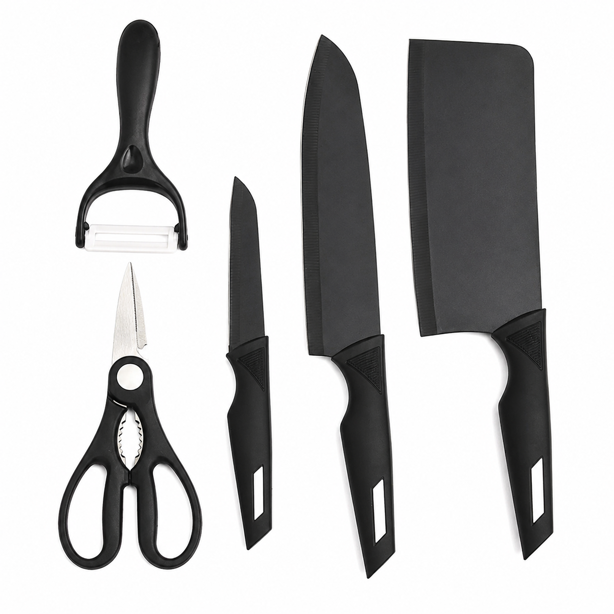 Conjunto de Facas e Utensílios Inox Texturizado 5 Peças