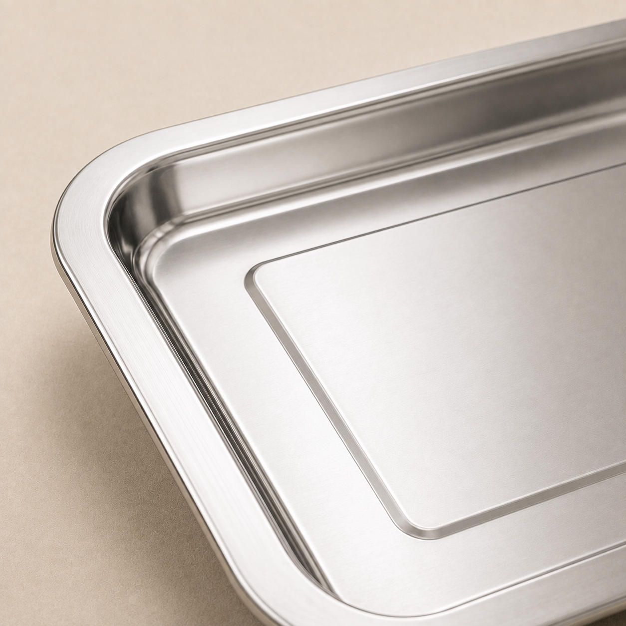 Kit 3 Bandejas Retangulares em Inox para Churrasco e Mesa Posta