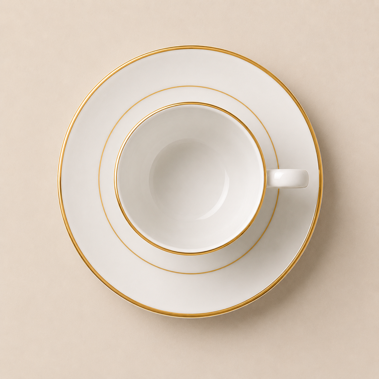 Xícaras de Café Elegance com Fio Dourado