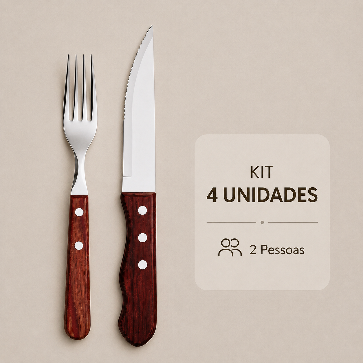 Talheres de Churrasco Jumbo Wooden
