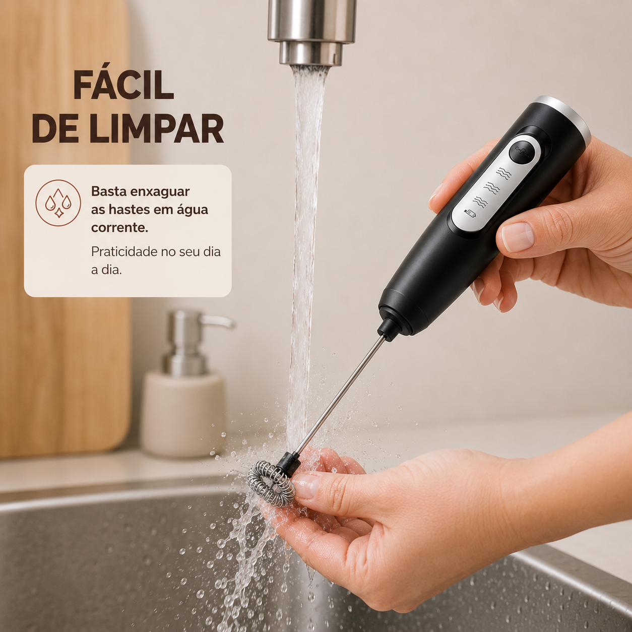 Mixer Elétrico Recarregável para Bebidas 2 em 1