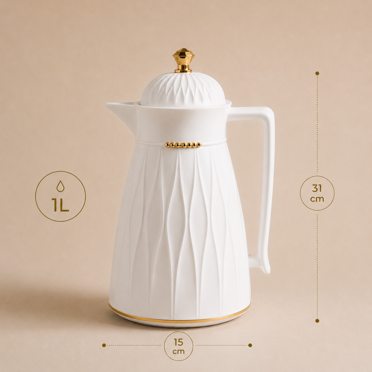 Garrafa Térmica de Café Paris 1L - Branca