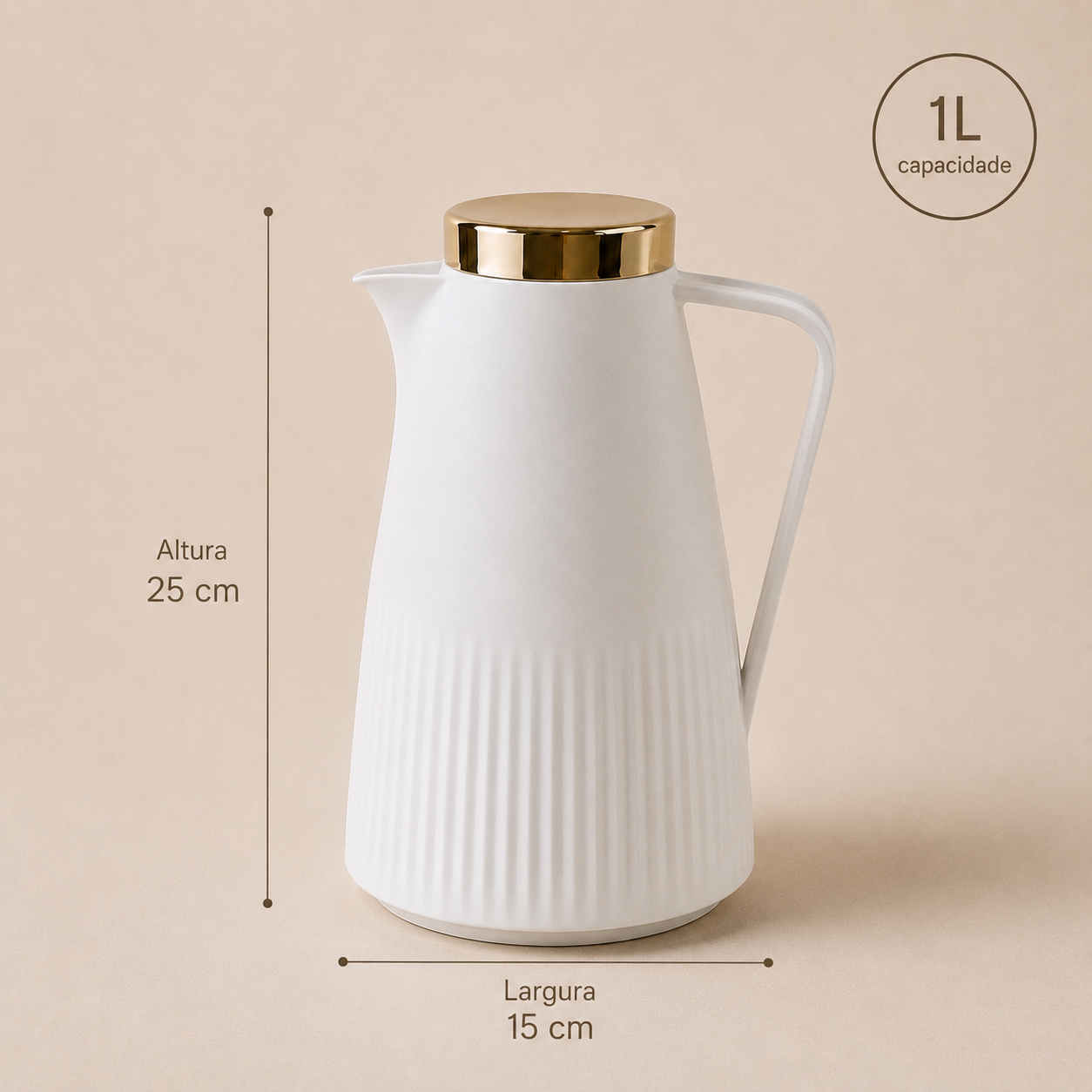 Garrafa Térmica de Café Roma 1L - Branca