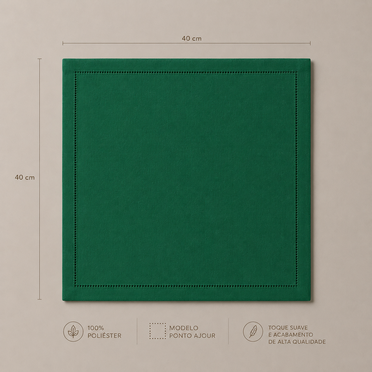 Guardanapo Notredame Ponto Ajour Verde Bandeira