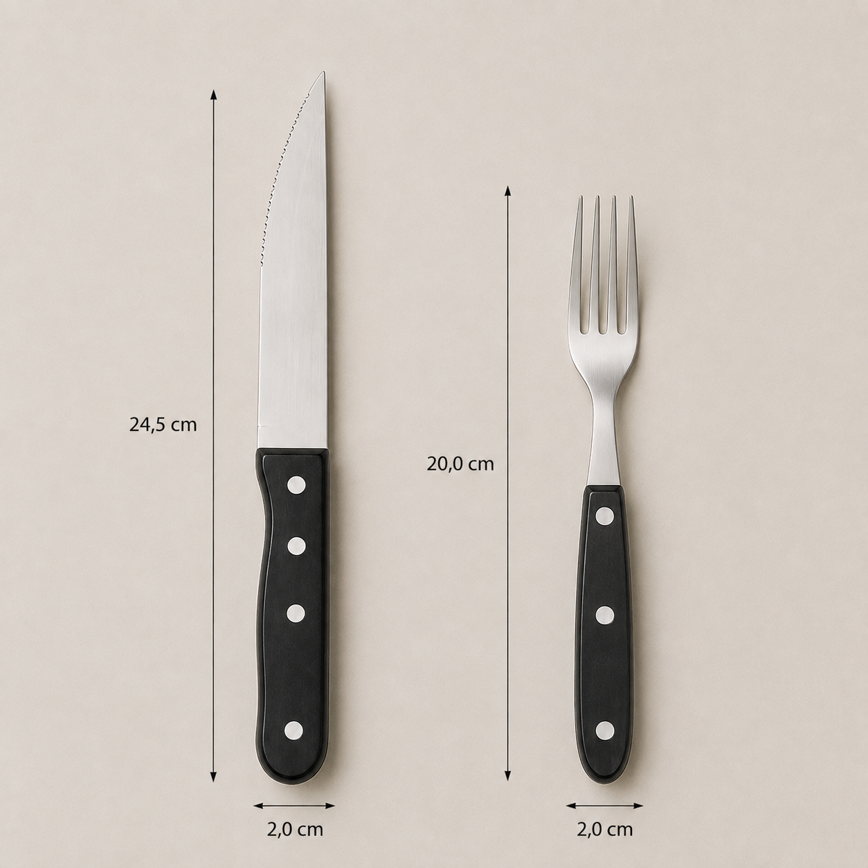 Talheres de Churrasco Jumbo black 8 Peças