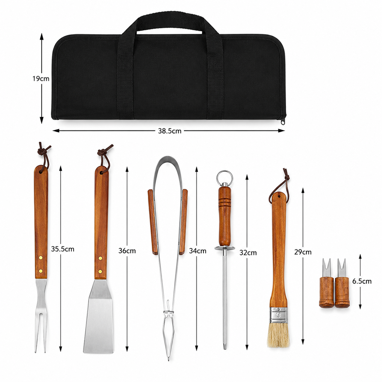 Maleta Churrasco 10 Peças com Facas e Utensílios