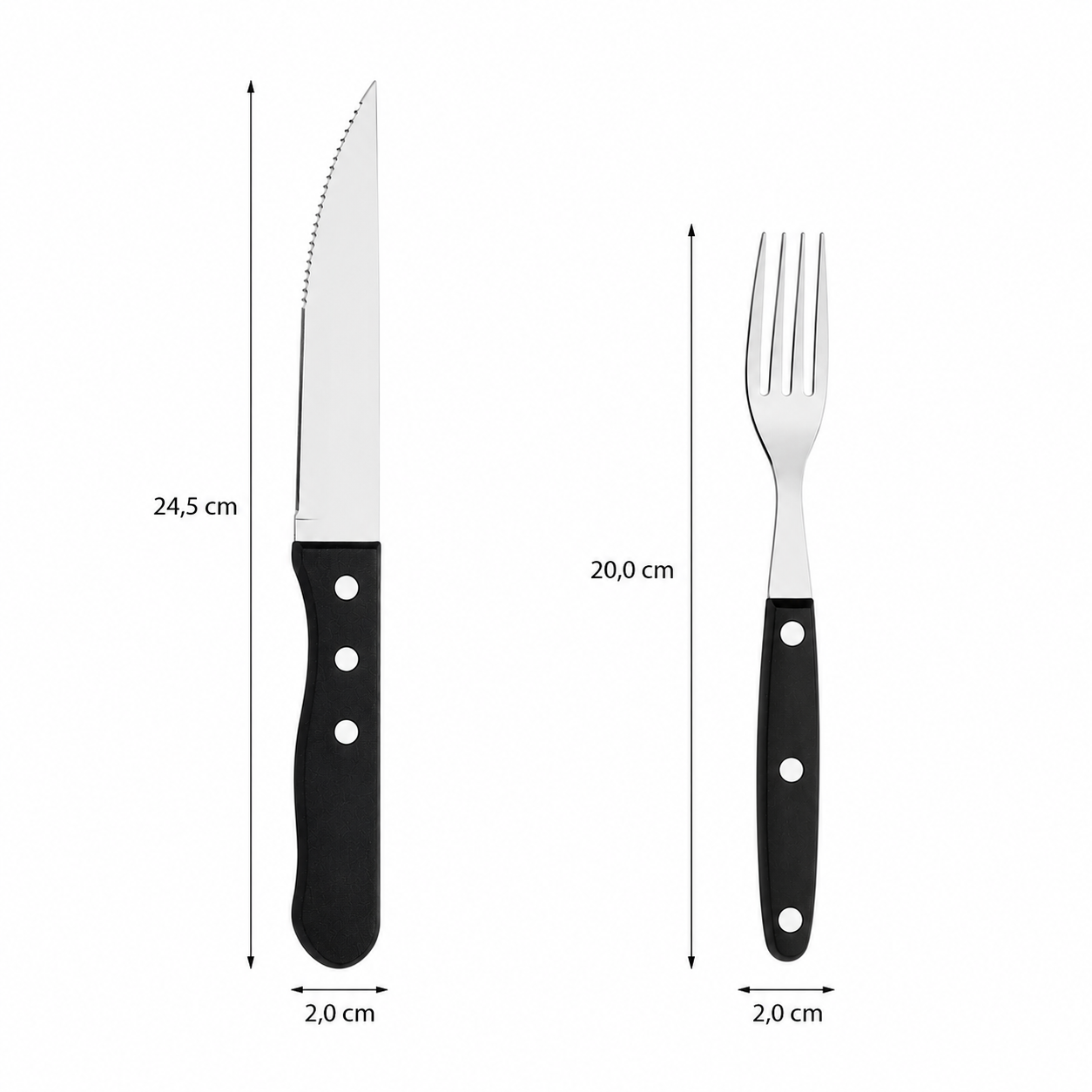 Talheres de Churrasco Jumbo black 8 Peças