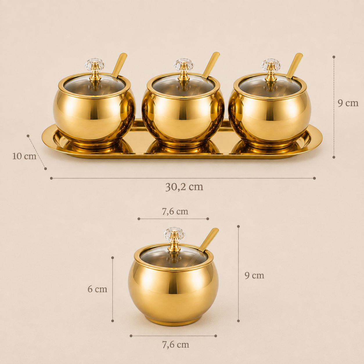 Kit de Condimentos Imperial Dourado