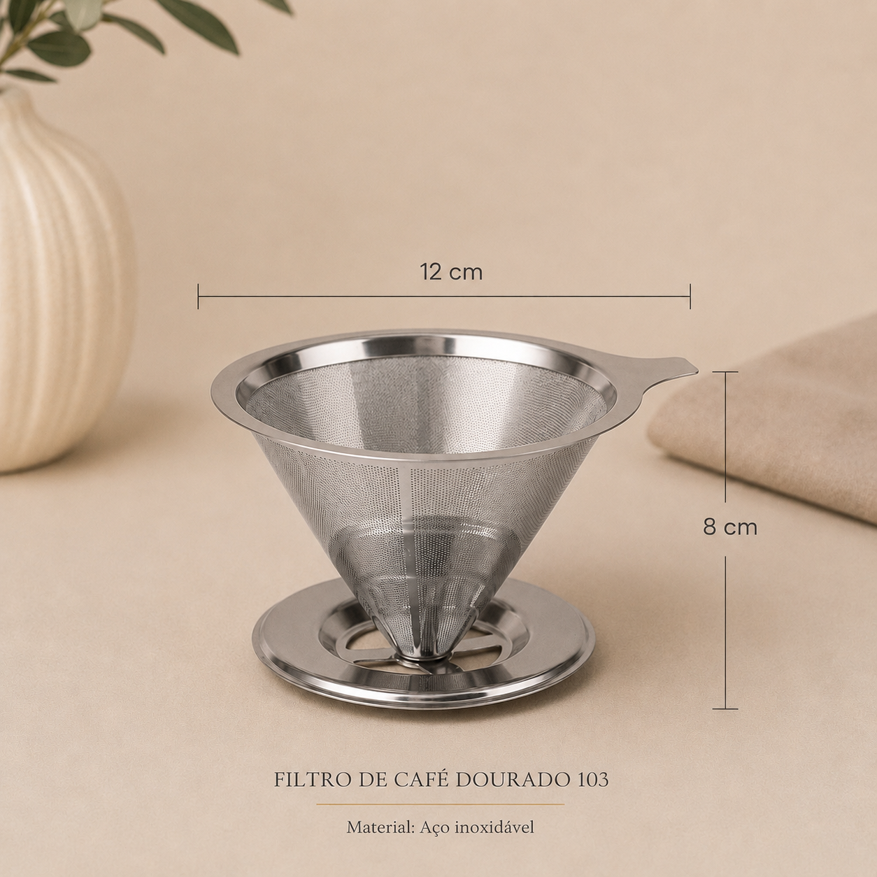 Filtro de Café Inox Prata - Tamanho 103