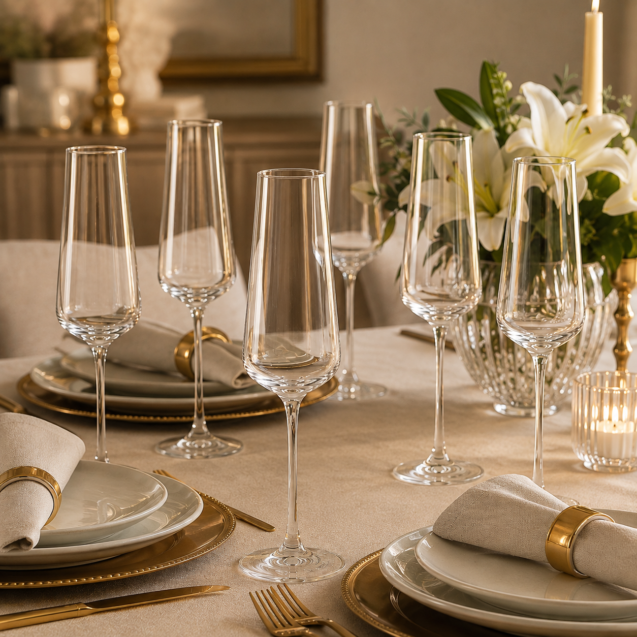 Taças Élise em Cristal para Champagne