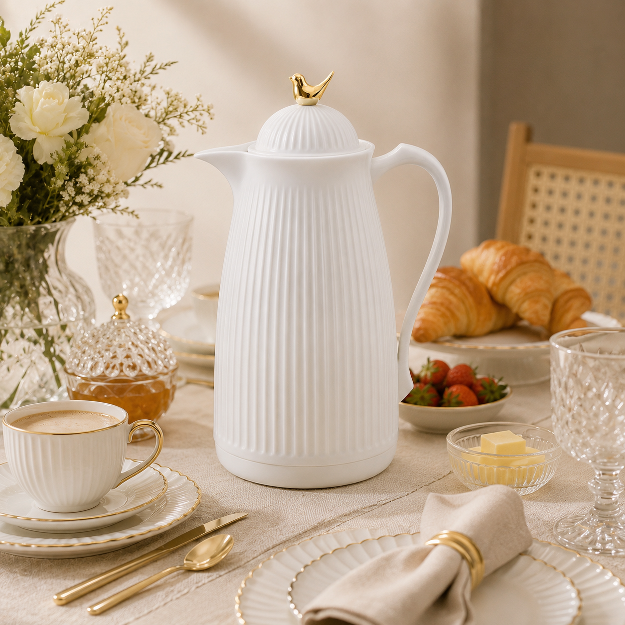 Garrafa Térmica de Café Veneza 1L - Branco