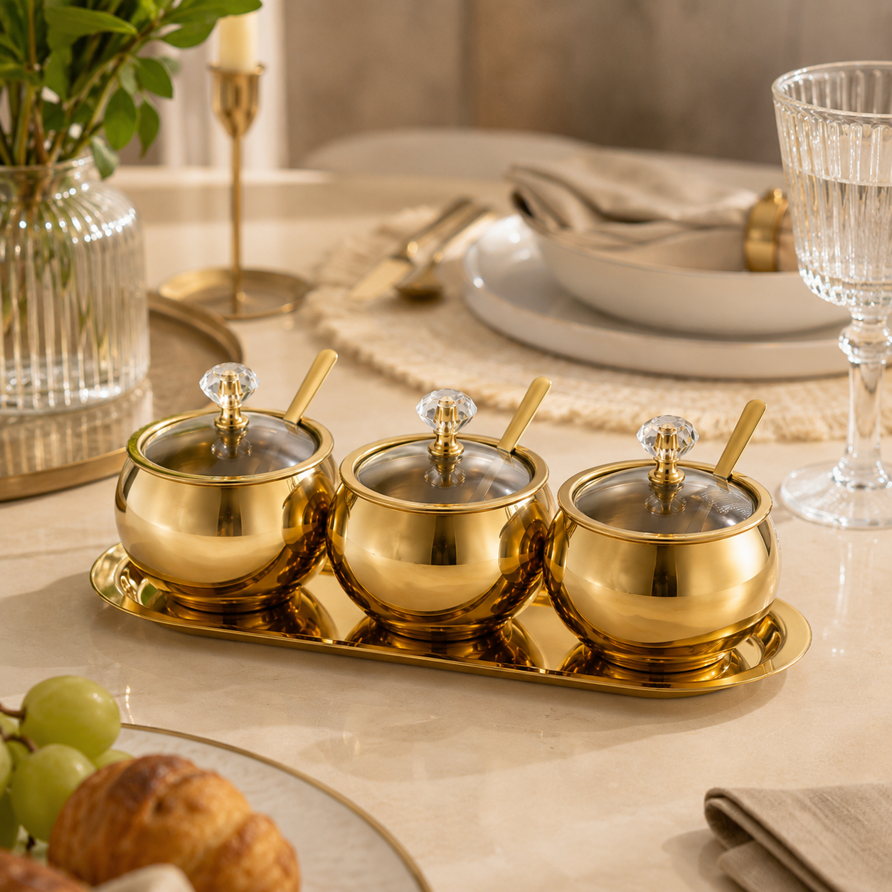 Kit de Condimentos Imperial Dourado