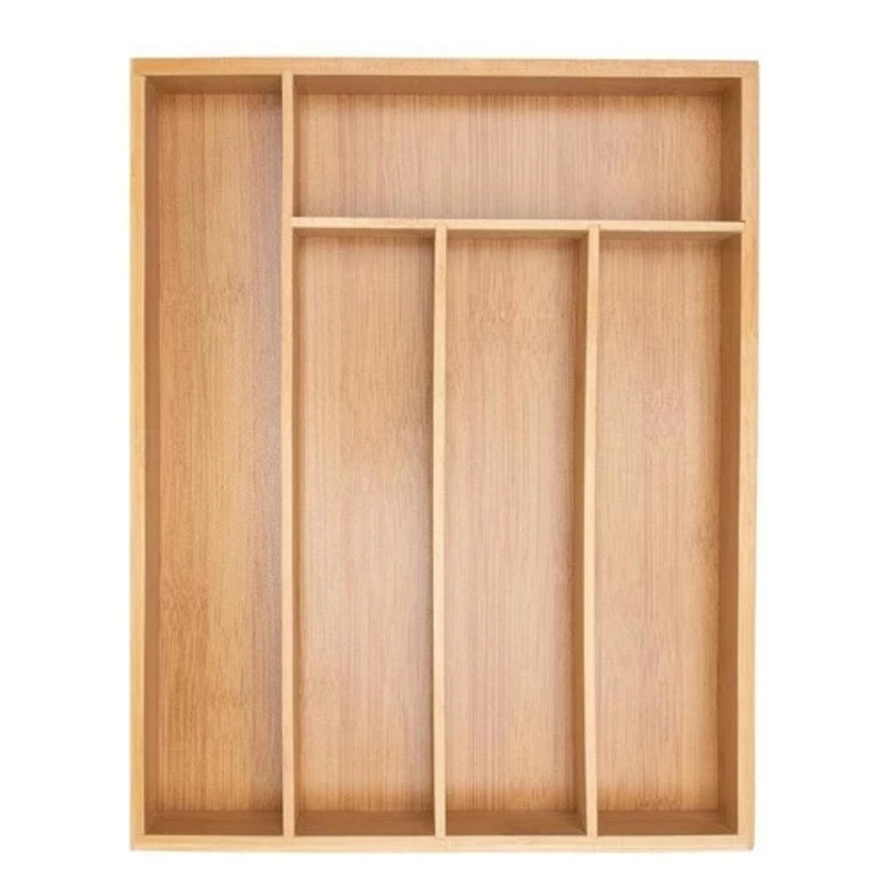 Organizador de Talheres de Bambu 5 Divisórias