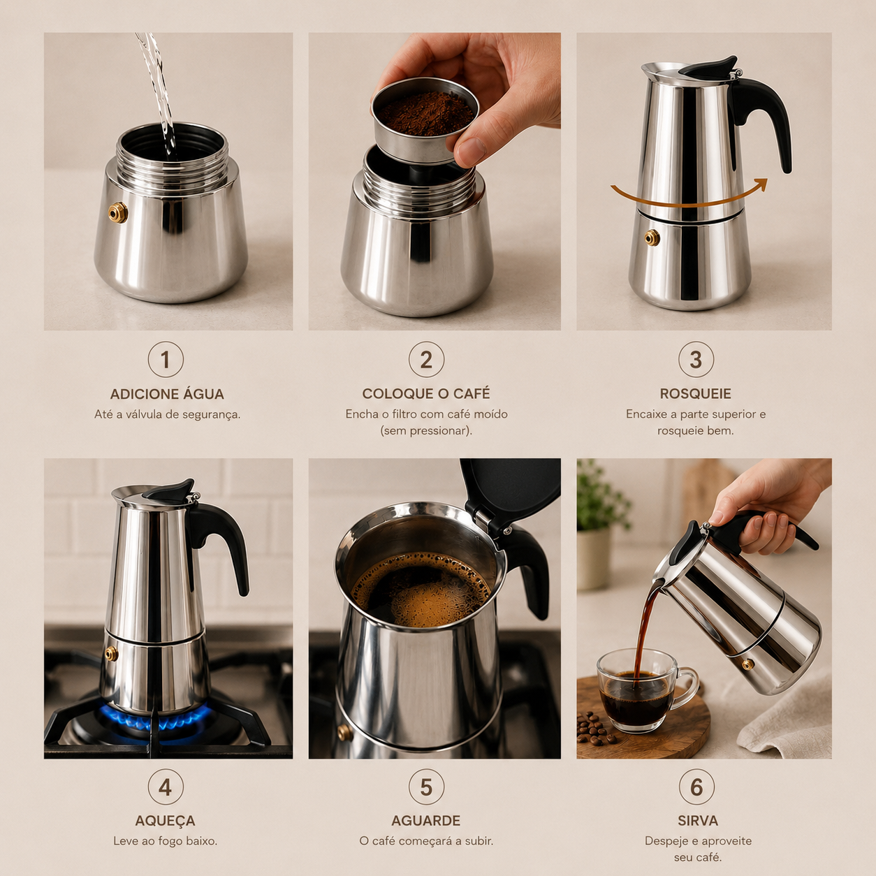 Cafeteira Italiana Moka em Inox