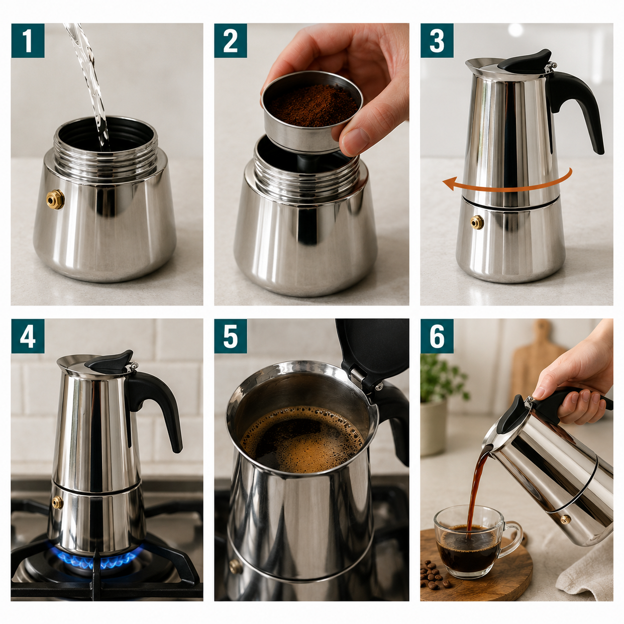 Cafeteira Italiana Moka em Inox