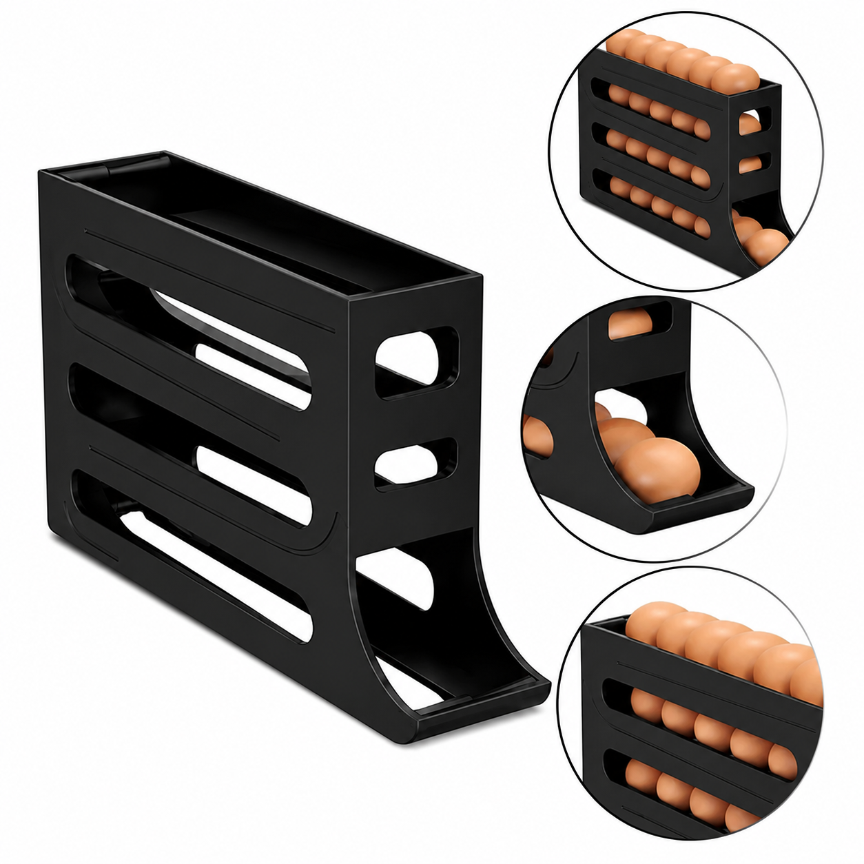 Porta-Ovos Rolante 4 Andares para Geladeira