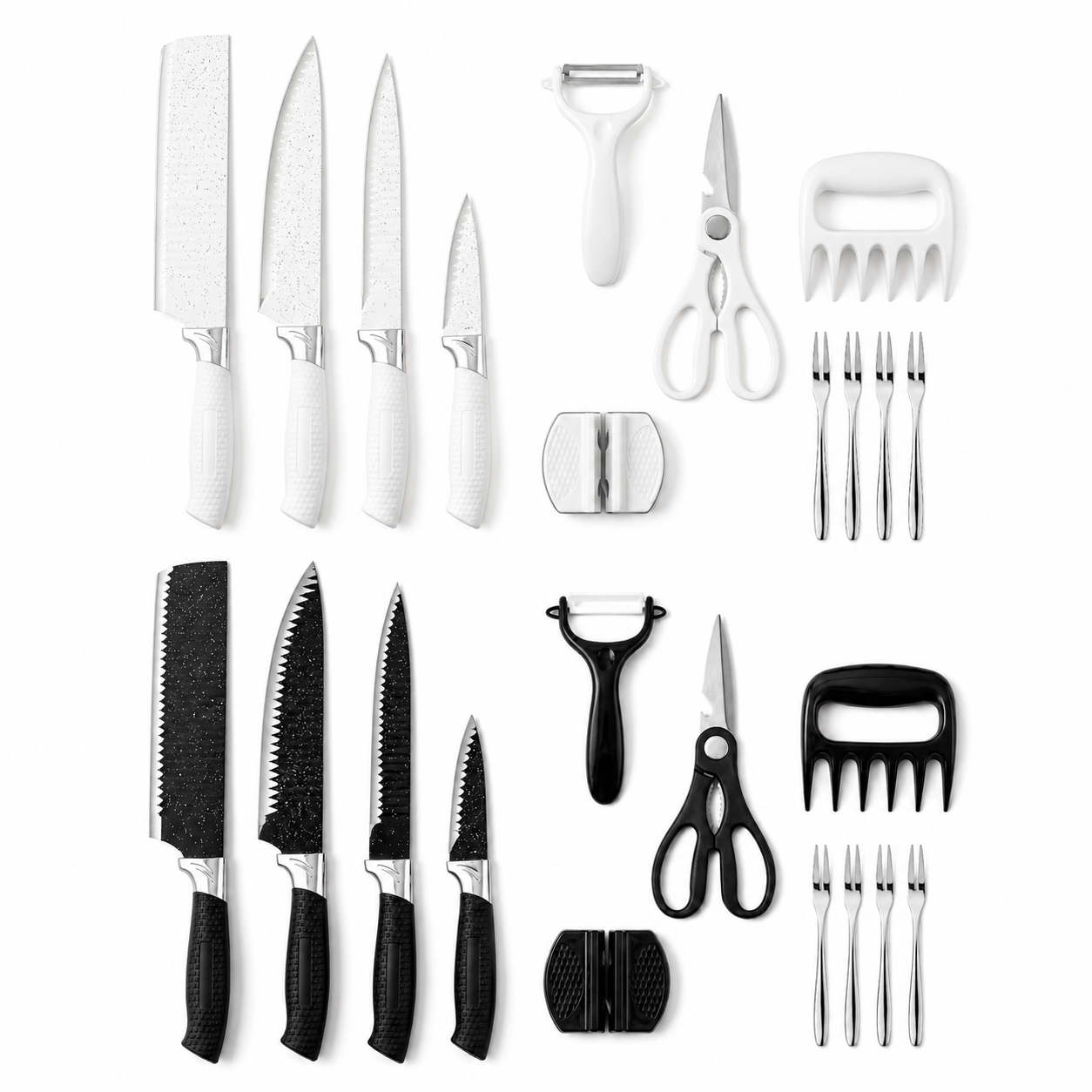 Conjunto de Facas e Utensílios Inox Texturizado 12 Peças
